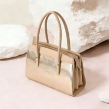 工厂直供多色可选通勤女包轻奢质感手提托特包亮面压纹单肩包批发
