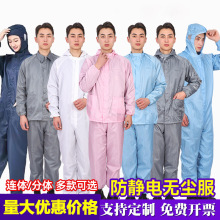 连体服分体连帽防静电服现货食品车间无尘洁净静电服防尘服男女
