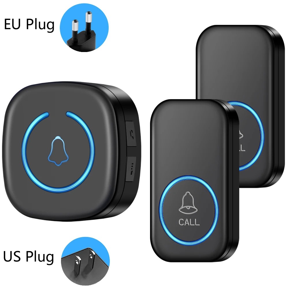 无线闪光门铃智能适老改造老人呼叫器防水无线门铃2个紧急遥控器