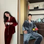 小红秋冬季长袖奢华家居服