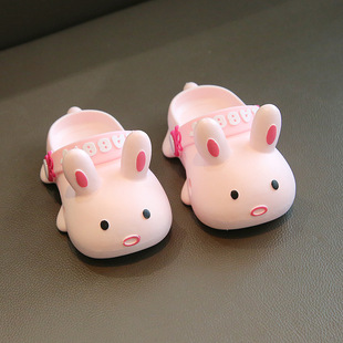 Parent-Child Sandals, Cute Summer Indoor Cartoon Non-Slip Rabbit Toe Slippers, Women's Summer Outer Wear Clogs Wholesale