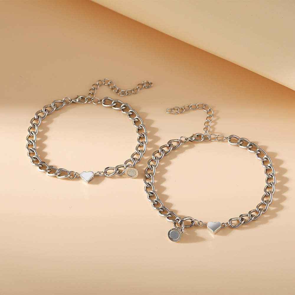 Neue paar armband legierung magnet anziehung paar armband ein paar legierung kette Liebe armband_voghion.com