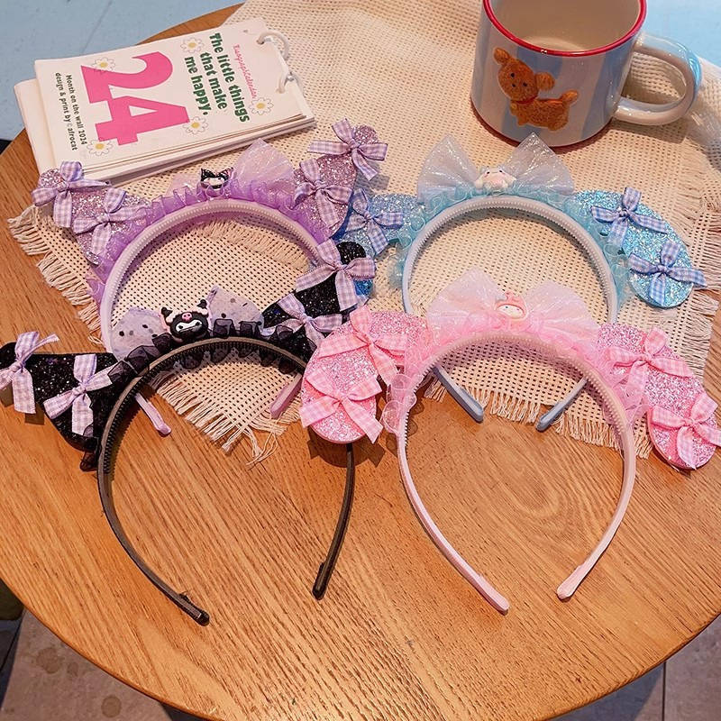 Niños, banda de cabello, banda de cabello antideslizante para bebés, banda de cabello Kulomi, banda de cabello para niñas, banda de cabello de malla, banda de cabello de arco, banda de cabello