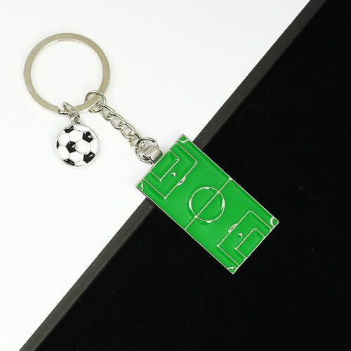 Wholesale metal alloy keychains cross-border team souvenirs creative gifts football stadium keychain pendants