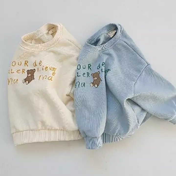 [Oferta Relámpago de Liquidación] Sudadera Infantil con Letras de Osito, Conjunto de Primavera, Camiseta de Manga Larga para Niños, Top de Primavera para Bebés Niñas