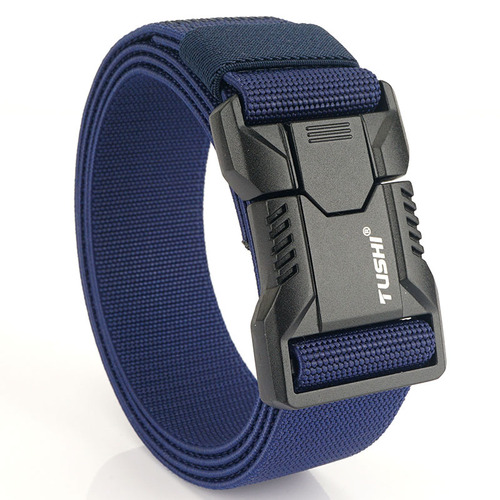 New aluminum alloy outdoor tactical nylon belt men's elastic trouser belt military fan work belt can be printed with logo