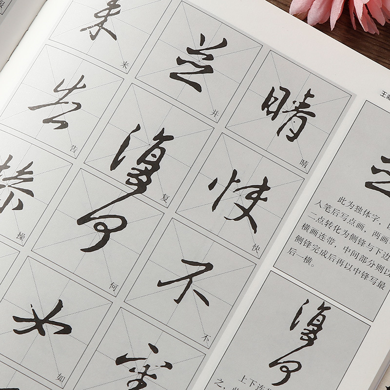 王献之行草臨習技法精解8開毛筆書道字帖米字格墨跡本教育課程|undefined