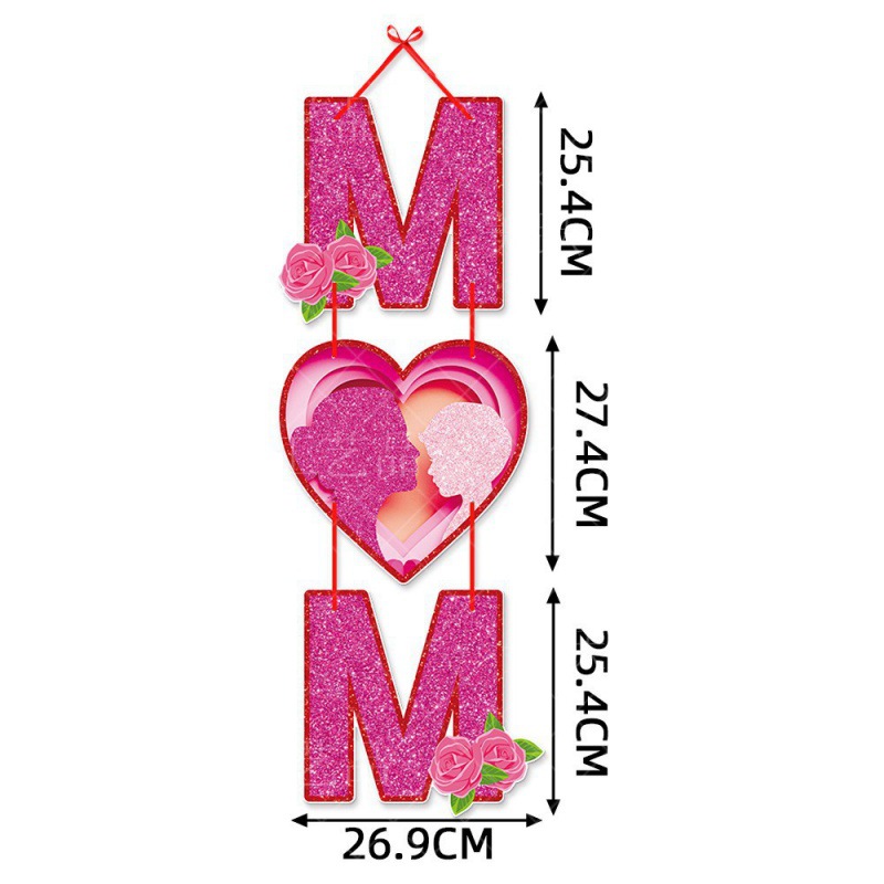 Decoración de la fiesta de cumpleaños de la madre decoración de la puerta de la ventana banner colgante