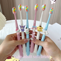 Sanrio Soft Toothbrush Couple Edition, Girly Student Cartoon Chipmunk and Mimi Oral Care and Cleaning Toothbrush