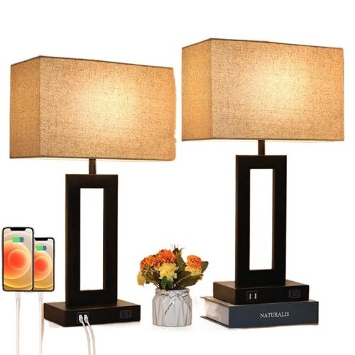 American-style bedside lamp with minimalist creative USB charging touch dimming LED Amazon retro desk lamp