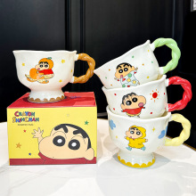 新款蜡笔小新马克杯家用陶瓷喝水杯早餐牛奶杯子高颜值咖啡杯礼品