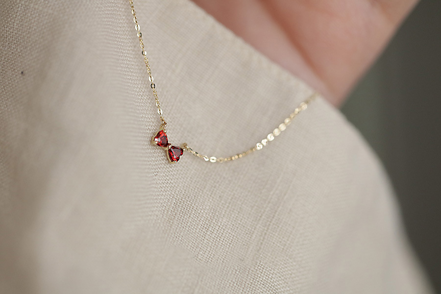 Daily Occasion 1 Piece 925 Sterling Silver Bow Knot 925 Sterling Silver Cable Chain Necklace