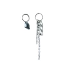 不对称耳环镶钻水晶 欧美法国小众设计师金属风新款justin<font red=H>耳钉</font>