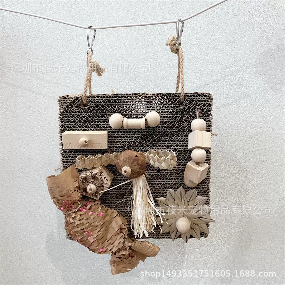 Игрушка Попугай Игрушка птица декомпрессионная вентиляционная игрушка картон рвать прикус шлифовальный рот рвать игрушка пальмовый лист орех