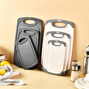 in stock Chopping Board Three-piece Set Combination Chopping Board Baoma Supplemented Food Wheat Straw Chopping Board Plastic Fruit Chopping Board