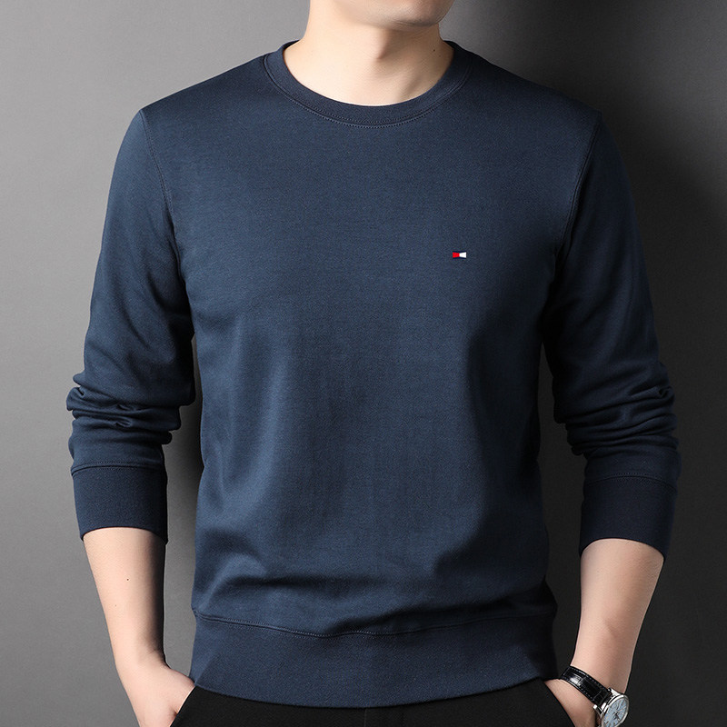 Authentic American Tommy men's sweatshirt, new spring/autumn style, loose fit, versatile, round neck, solid color, heavy weight, long sleeve T-shirt Authentic American Tommy men's sweatshirt, new spring/autumn style, loose fit, versatile, round neck, solid color, heavy weight, long sleeve T-shirt