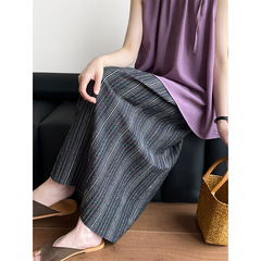 【特典付き、返品交換不可】女性用伸縮ウエストレイジースカート ハイウエスト着痩せスリットロングスカート 2722