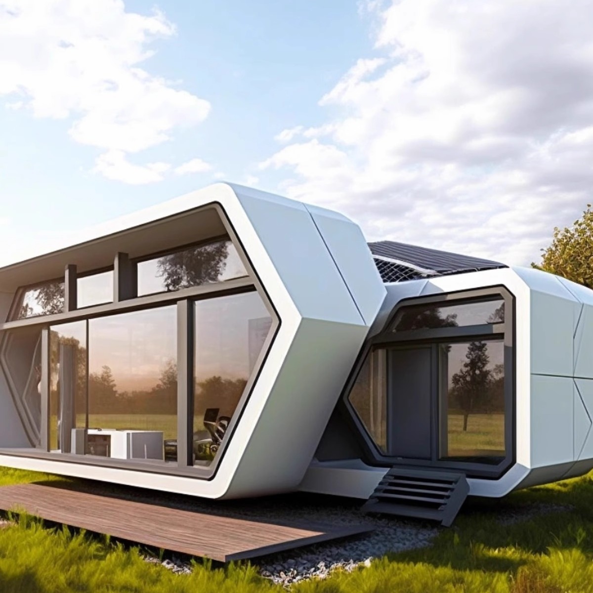 Casa de madera, casa de ocio, granja, montaje de cápsula espacial, camping, casa simple integrada móvil