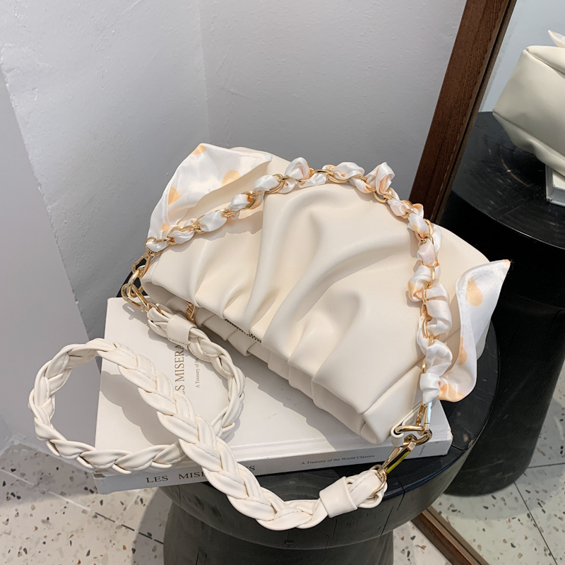 Niche Designer Bags 2026 New Trendy Fashion Women's Summer Versatile Crossbody Bag Single Shoulder Underarm Pleated Small Square Bag