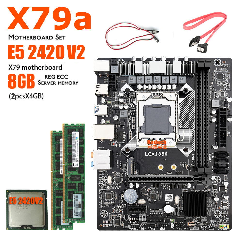 X79A LGA1356 Motherboard Combo Xeon E5 2420V2 CPU 2*4G RAM