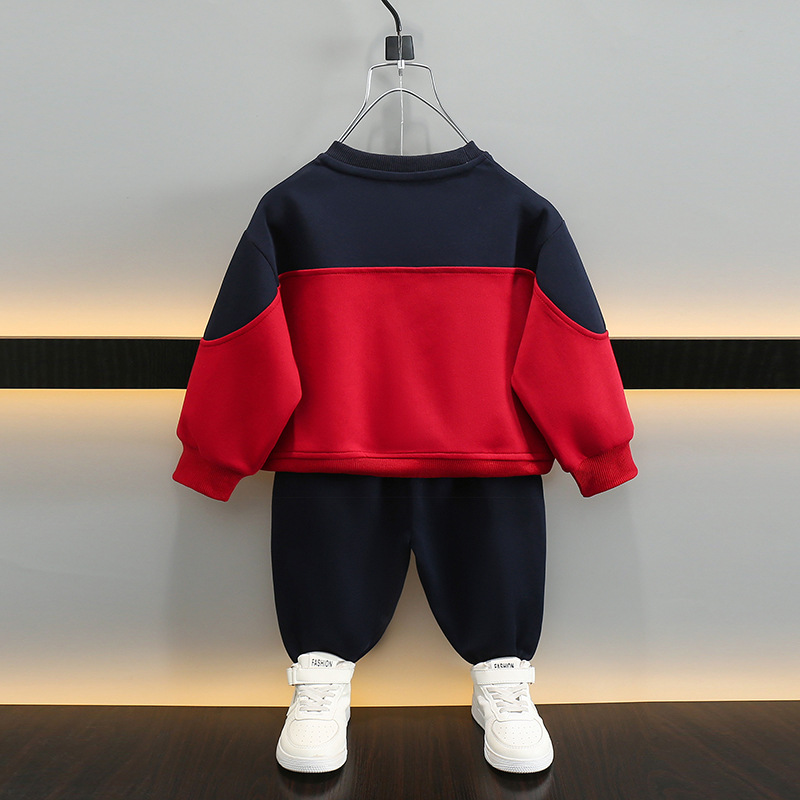 6075 traje de suéter para niño 2024 otoño nuevo bebé de moda otoño traje de dos piezas primavera y otoño para niños marea coreana