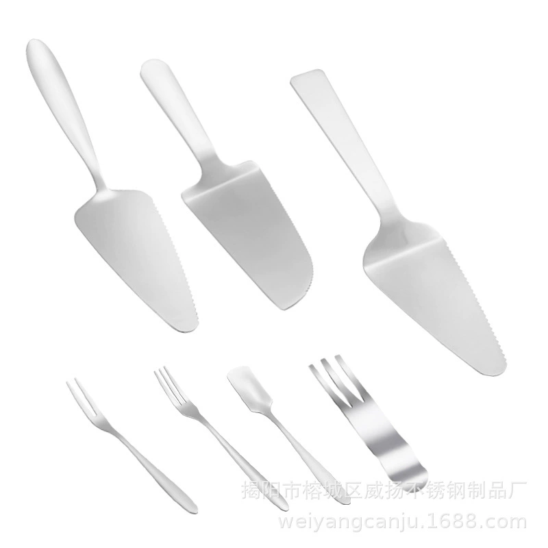 Stainless steel birthday cake set pizza spatula dessert fork spoon tableware production mooncake cutlery fork ins style