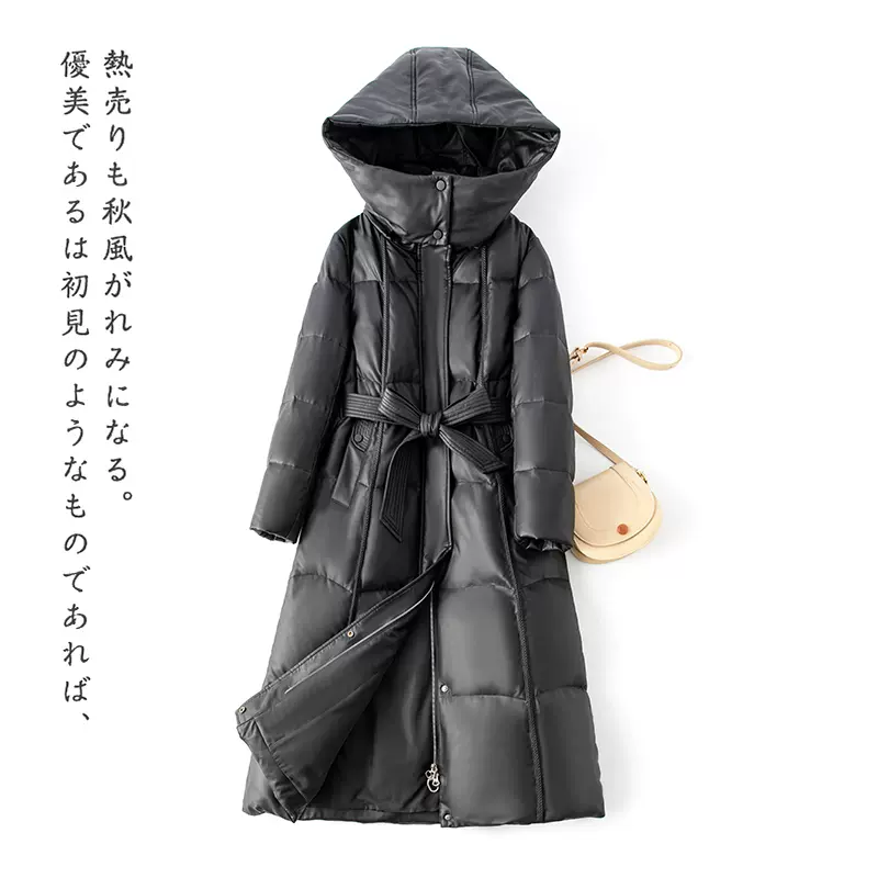 海宁绵羊皮羽绒服女长款狐狸毛真皮草连帽2025冬装新皮衣外套跨境