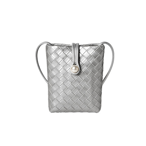 Nalandu mobile phone bag mini small bag crossbody women's 2024 new women's shoulder bag silver small bag genuine leather women's bag