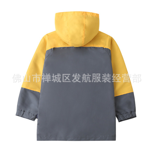 儿童秋冬灰色棉衣可脱卸校服男童外套中小学生加绒保暖连帽冲锋衣