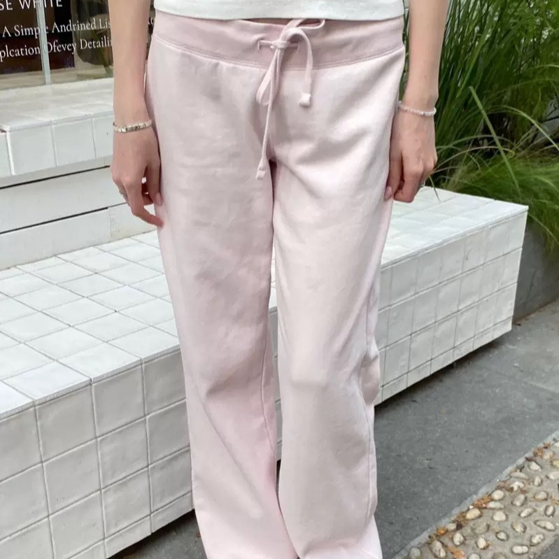 Bm Style American New Style Cherry Blossom Pink Drawstring Casual Long Pants for Women, Loose and Comfortable, Slimming and Versatile Sports Pants Bm Style American New Style Cherry Blossom Pink Drawstring Casual Long Pants for Women, Loose and Comfortable, Slimming and Versatile Sports Pants