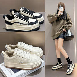 真皮加绒小白鞋全牛皮板鞋女2025秋冬新款女鞋休闲百搭加绒面包鞋