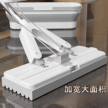 海绵拖把家用拖布家用加长杆一体杆吸水对折懒人胶棉拖地神器无痕