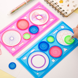 Variety of Multi-Purpose Ruler for Kidsren and Primary School Students Transparent Painting Ruler Drawing Template Multi-Functional Drawing Board Ruler Set