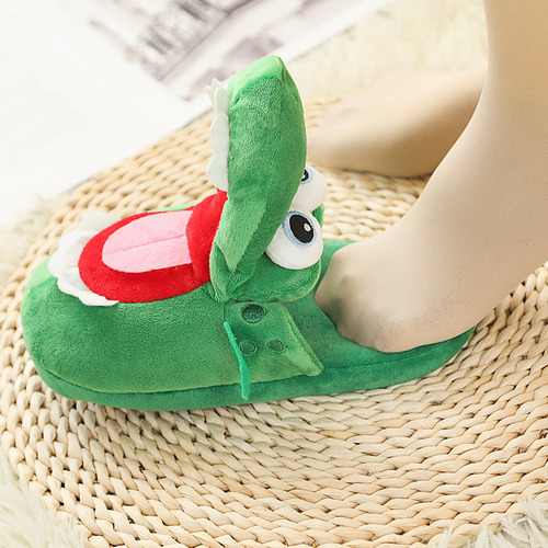 The same style of crocodile slippers that can open its mouth, plush toy animal slippers, dancing spoof dinosaur cotton shoes sand sculpture