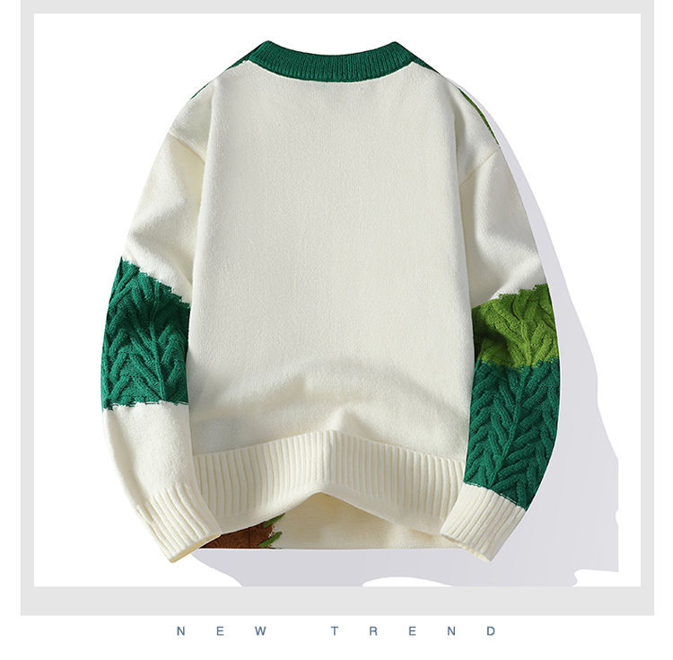 Modischer Herren-Strickpullover mit Farbblockmuster – Lässiger Pullover in lockerer Passform mit gesticktem Logo, weiche Modalmischung für optimalen Tragekomfort im Winter_voghion.com