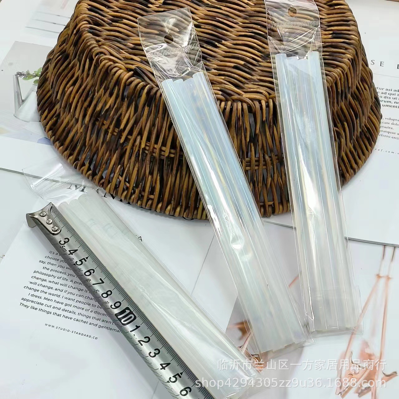 4根装热熔棒 透明胶条高粘热熔胶胶棒eva热溶胶条7cm 热容胶棒