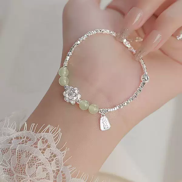 New Chinese-Style Good Luck Lotus Silver Bead Bracelet Ins2026 New Versatile Bracelet Light Luxury Personalized Exquisite Hand Jewelry