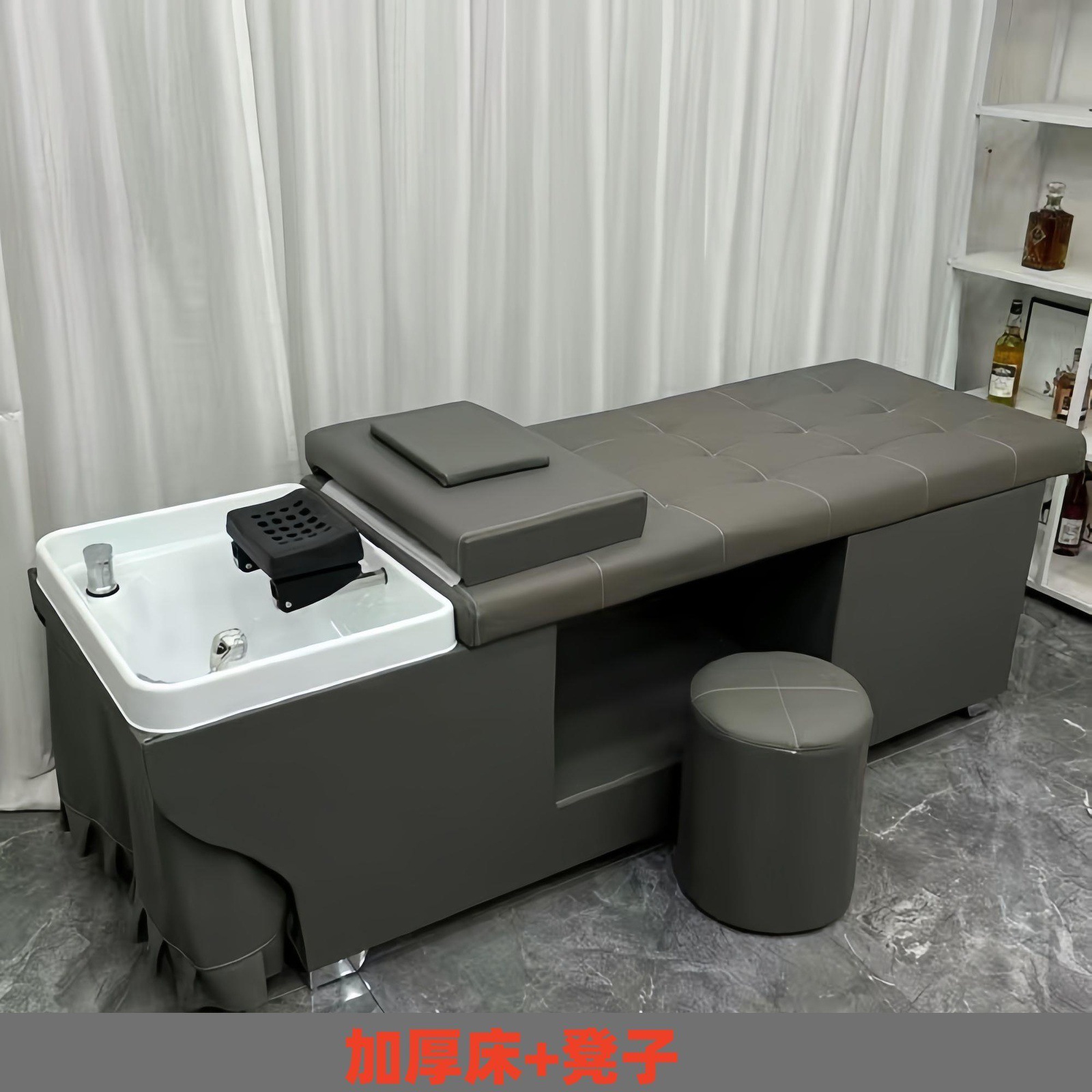 Cama de lavado de cabello, sala de peluquería, masaje de tratamiento de cabello especial, fumigación de agua circulante, salón de belleza, cama de reclinación completa de estilo tailandés image 8
