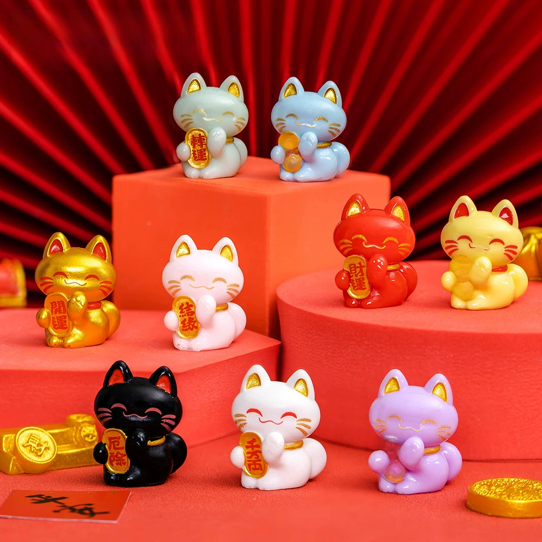 Creative cute doll, decorations with accessories, table accessory, micro landscape, for luck, cat, DIY decoration