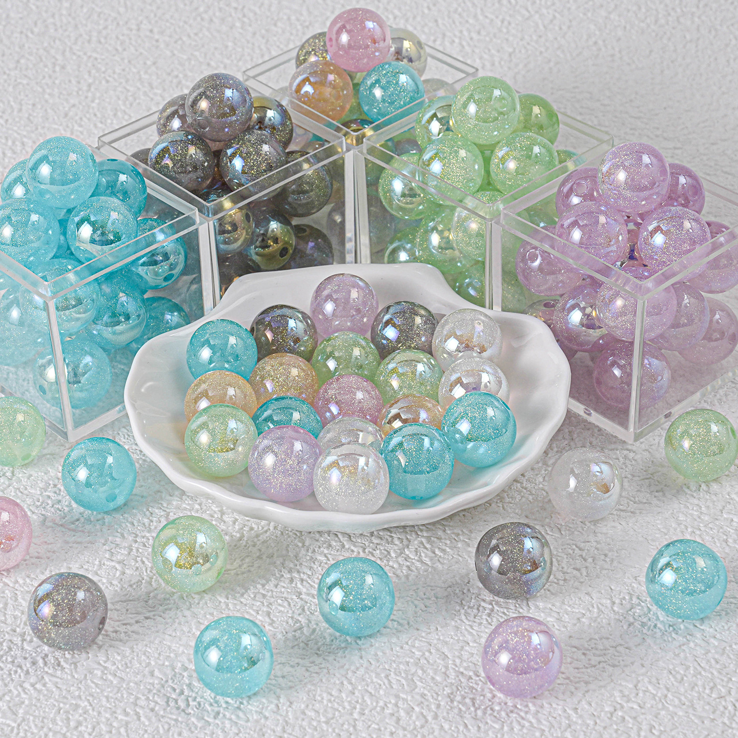 【20-30 piezas】Cuentas redondas brillantes doradas con efecto marino estrellado para pulseras, cadenas de teléfono, accesorios de joyería, cuentas sueltas image 5