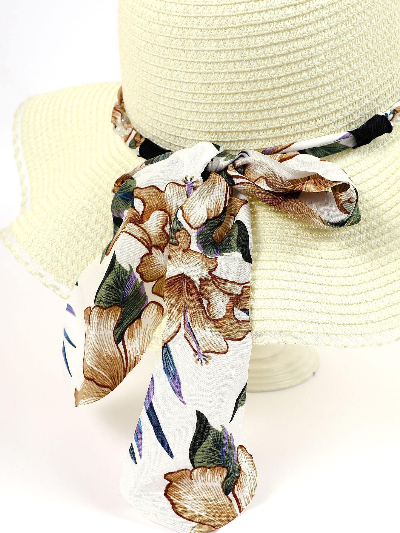 Nueva primavera y el verano de la cinta bowknot cúpula sombrero de paja al aire libre ala grande sombrero de sol plegable sombrero de sol sombrero de la playa