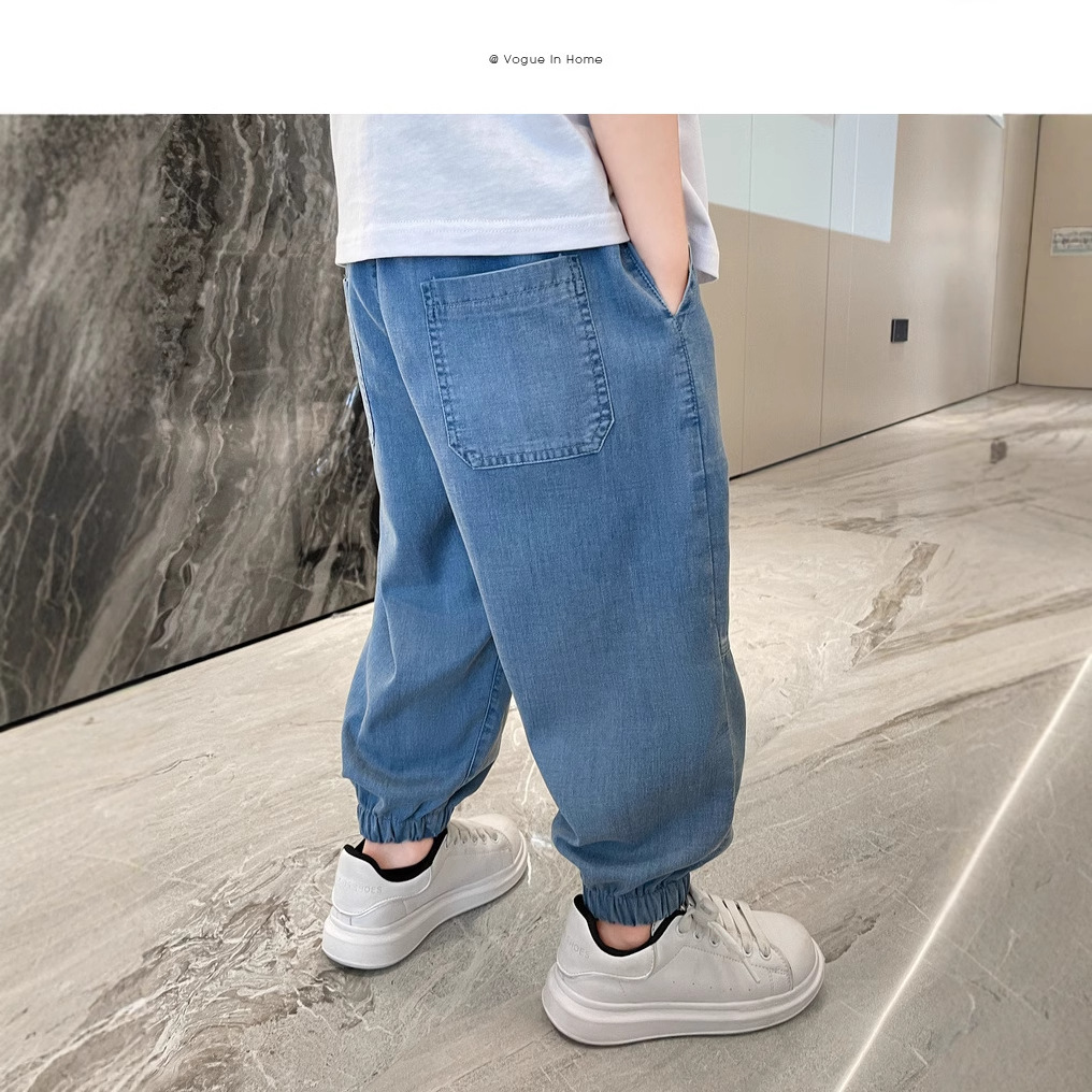 2025 nuevos niños de verano, niños de verano, jeans de moda, ropa de verano para niños, pantalones delgados a prueba de mosquitos image 4