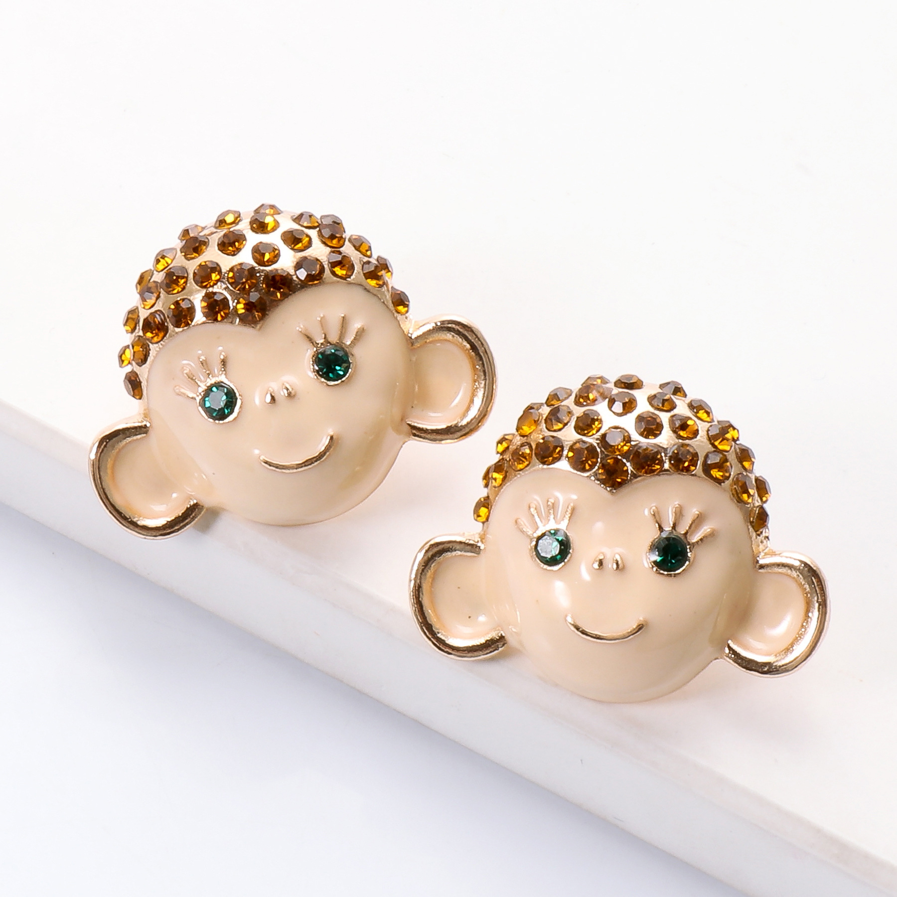 Fashion Retro Monkey Epoxy Animal Earrings Wholesalepicture4