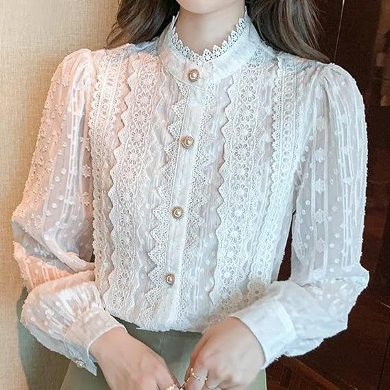Elegant Lace Women's Shirt - Image 3