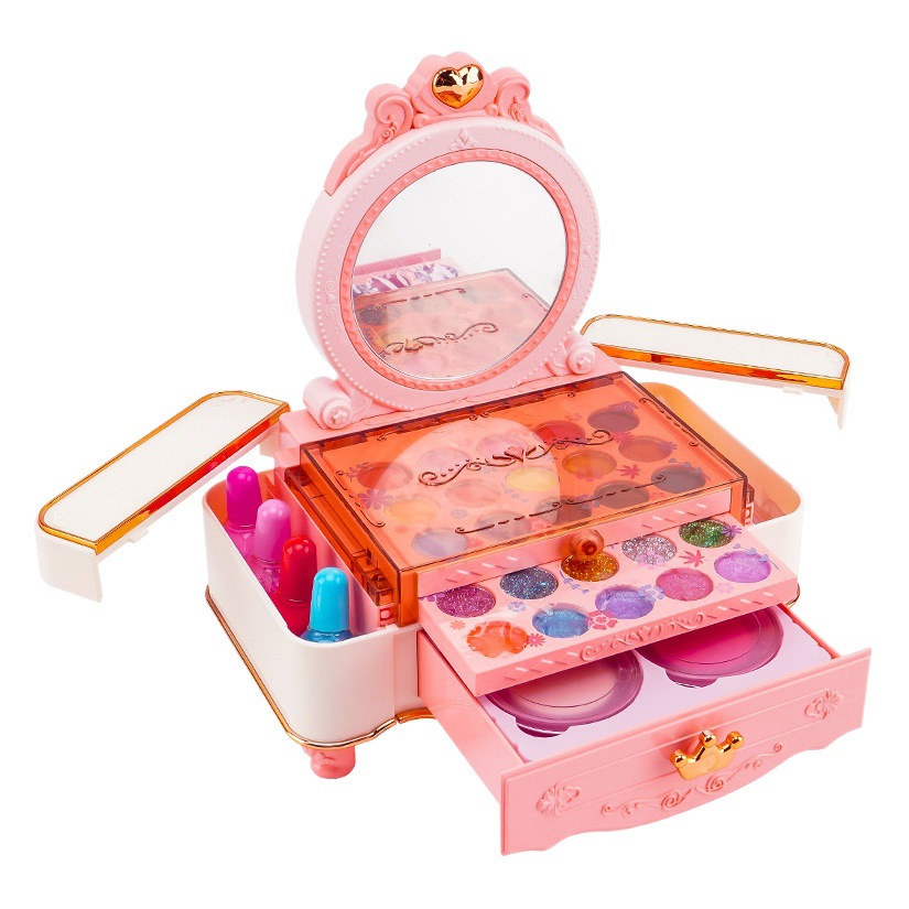 [With Dolls] children's cosmetics set Girl Toy princess makeup box girl birthday gift