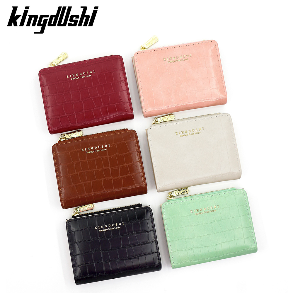 Nueva billetera de moda simple de piedra con cremallera bolso de cambio bolso de color caramelo mujer multi-tarjeta bolsa de tarjetas mayorista