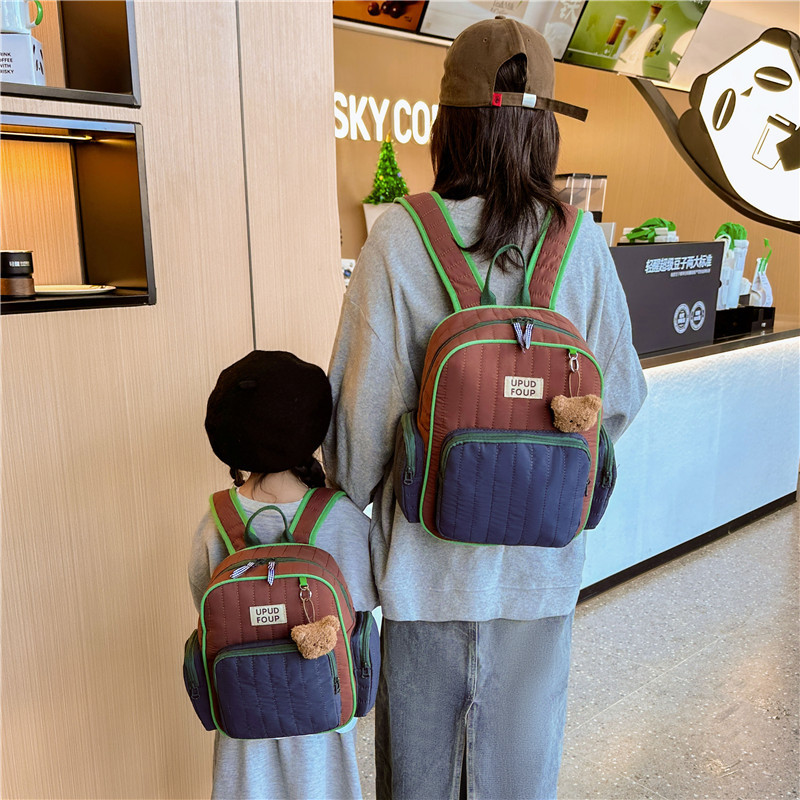 Kindergarten estudiante de dibujos animados mochila estudiante de escuela primaria lindo niño bebé mochila de lona niña padre-niño mochila