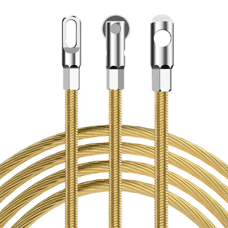 穿线神器弹簧穿线器电工专用拉线引线穿管器钢丝网线暗线滑轮头