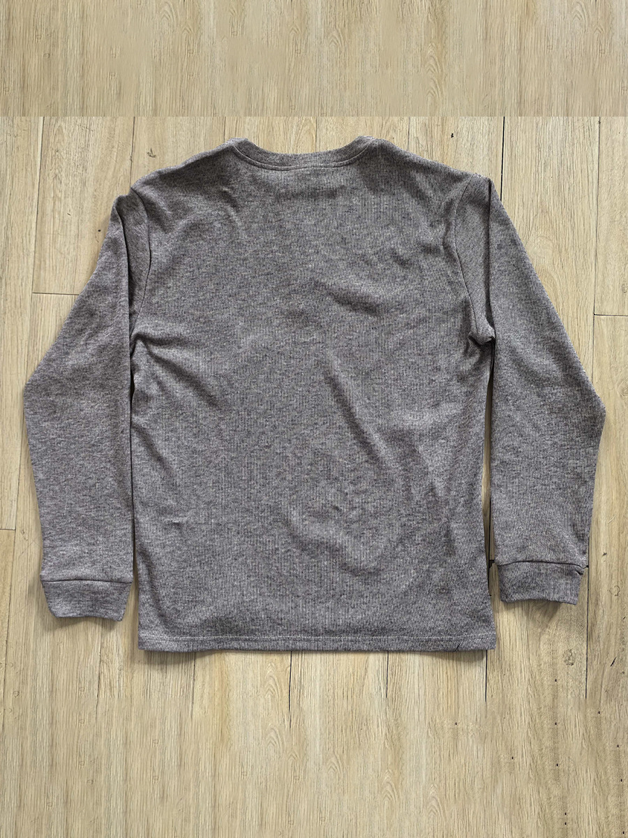 Camiseta de cuello redondo casual para hombres musculosos locos camisa Henry para hombres delgados, mangas largas sólidas y blusas para hombres transfronterizas image 4