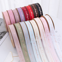 Hot stamping thread heartbeat ribbon ribbon ribbon ribbon bow tie box gift gift box packaging birthday cake